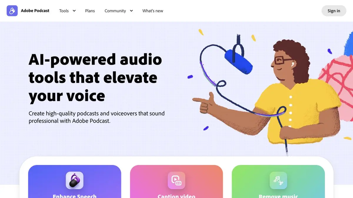 Adobe Podcast: улучшение звука, транскрипция и редактирование подкастов