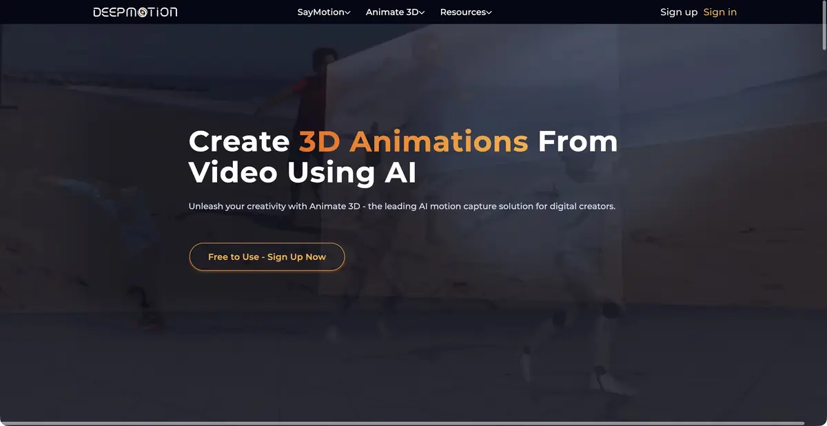 Официальная страница DeepMotion о захвате движений из видео