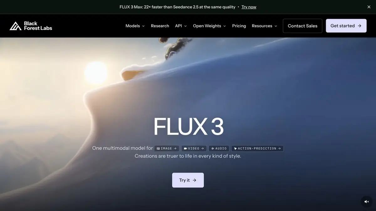 Главная Black Forest Labs с представлением мультимодальных моделей FLUX
