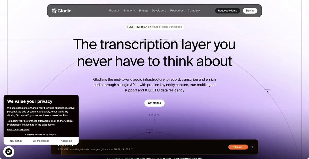 Gladia: расшифровка речи и обработка аудио через API