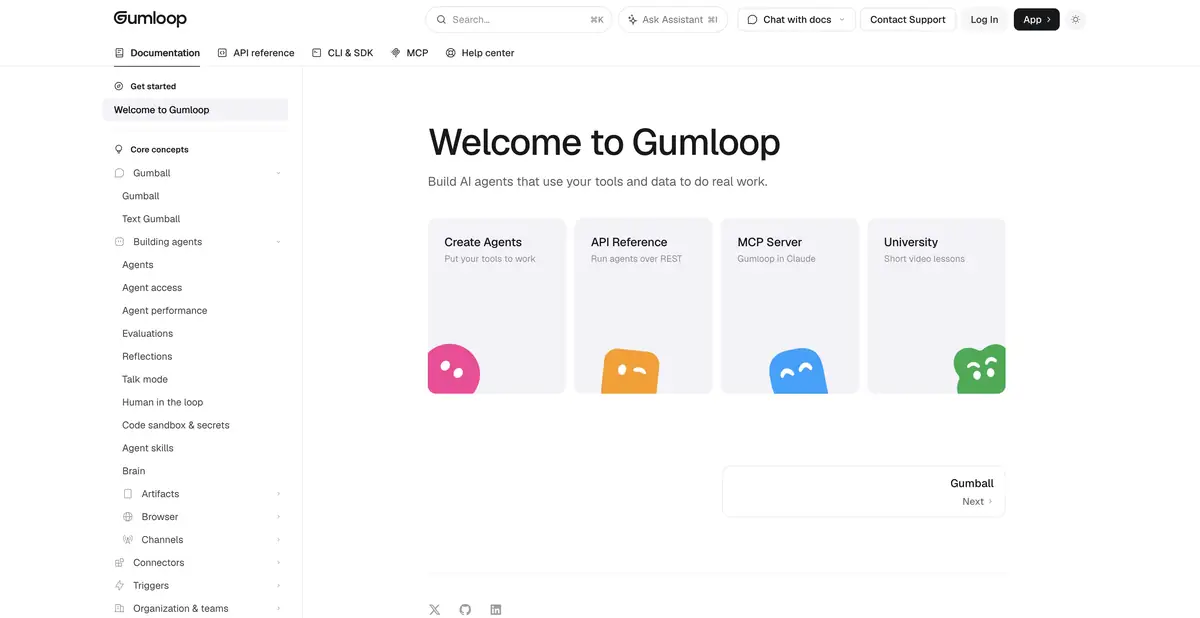 Gumloop: документация по агентам, интеграциям и автоматизации