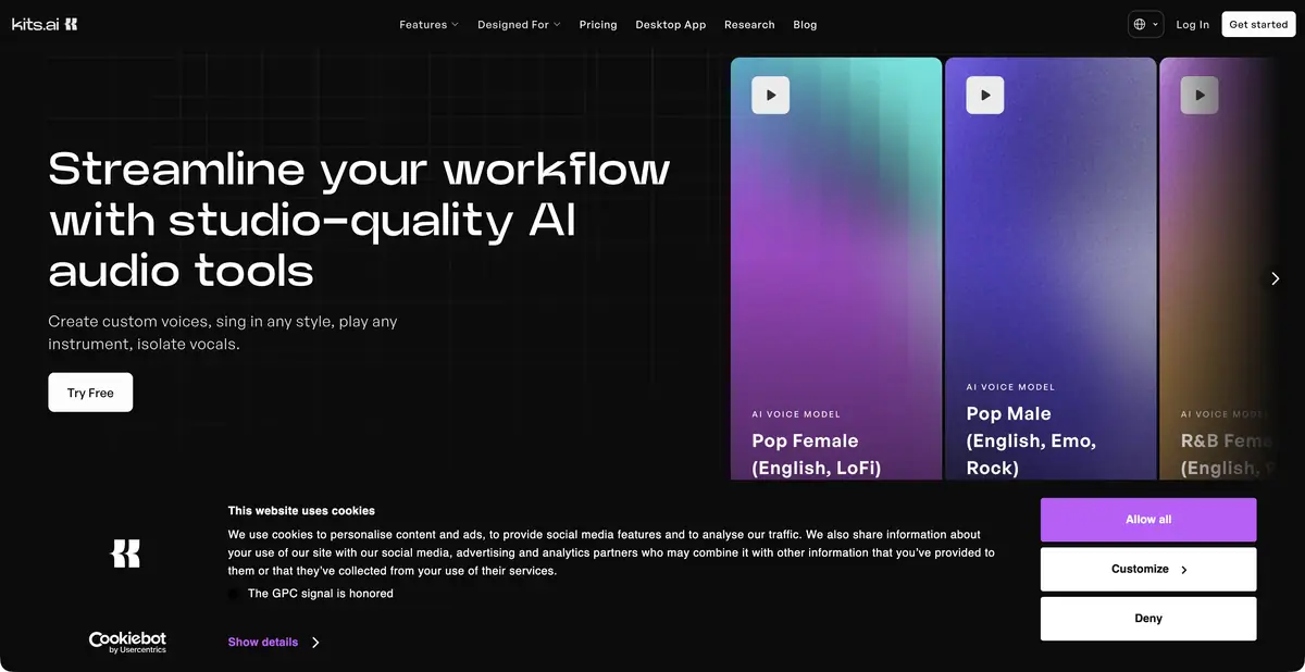 Kits AI: голосовые модели и инструменты обработки вокала