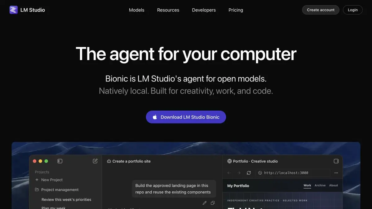 LM Studio (Bionic): настольный агент Bionic для работы с файлами и кодом