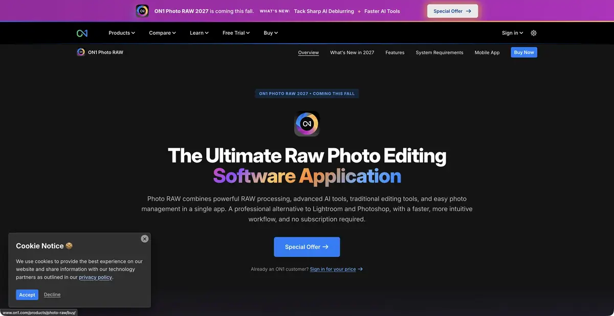 ON1 Photo RAW: photo editor and AI editing tools