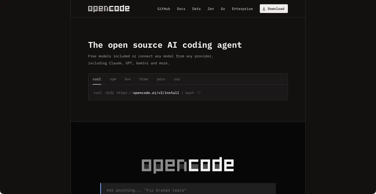 OpenCode: открытый агент для программирования и установка клиента