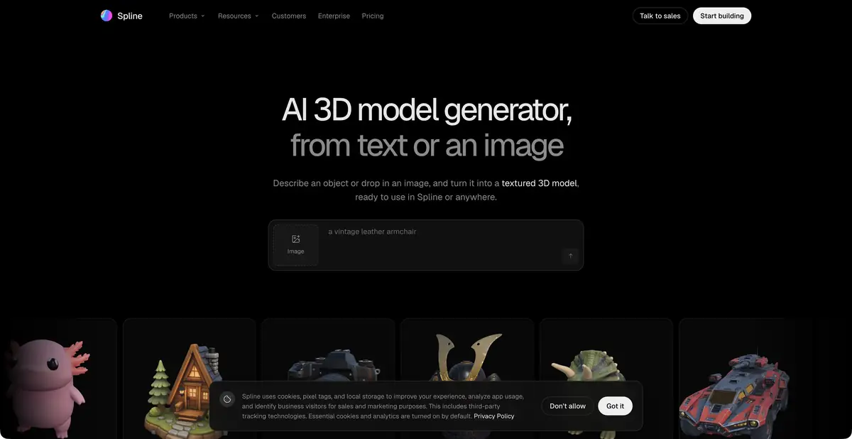 Spline AI: создание 3D-моделей из текста и изображений