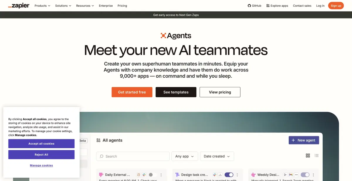 Zapier Agents / AI by Zapier: AI-агенты для действий в рабочих приложениях